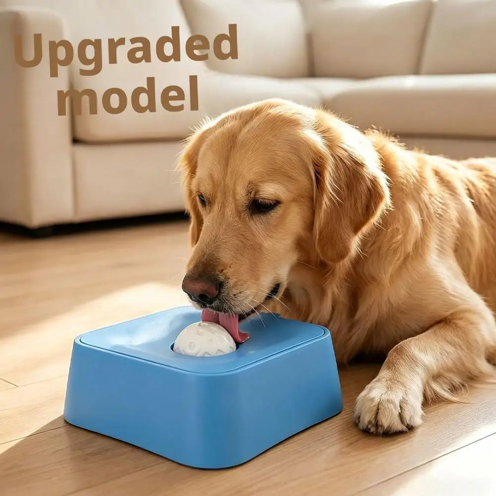 Dog Bowl Slow Feeder Dog Bowl for Liquid with Rolling Ball Interactive Lick Bowl Anti Slip for Wet Food Water Treat Lick Toy