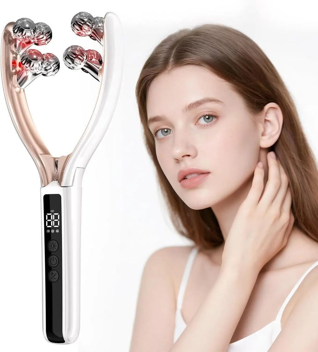 Facial Massager Microcurrent Facial Slimming Massager Slimming Massager for Face and Neck V‑Shape Lifting Roller Microcurrents