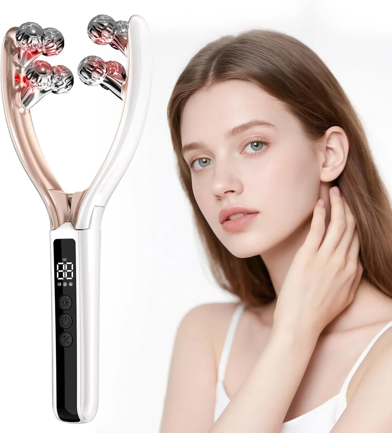 Facial Massager Microcurrent Facial Slimming Massager Slimming Massager for Face and Neck V‑Shape Lifting Roller Microcurrents