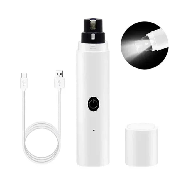 Electric Pet Nail Grinder for Dogs Cats, Quiet Claw Trimmer with LED Light & Safety Guard, Rechargeable Puppy Nail File Painless