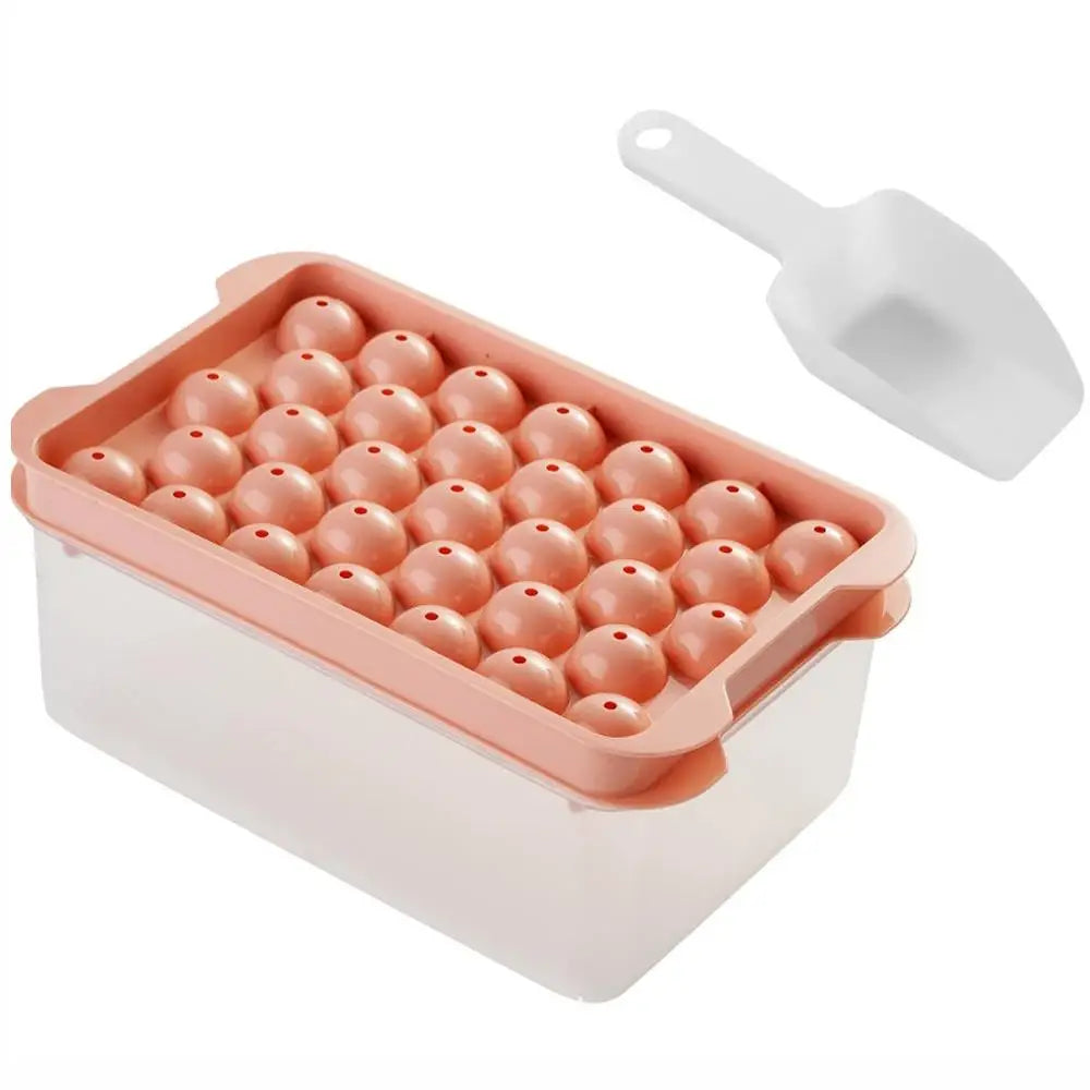 Ice Cube Tray With Lid And Storage Box Round Ice Cube Tray Easy Press Release Silicone Ice Mold, Reusable Freezer Ice Making To
