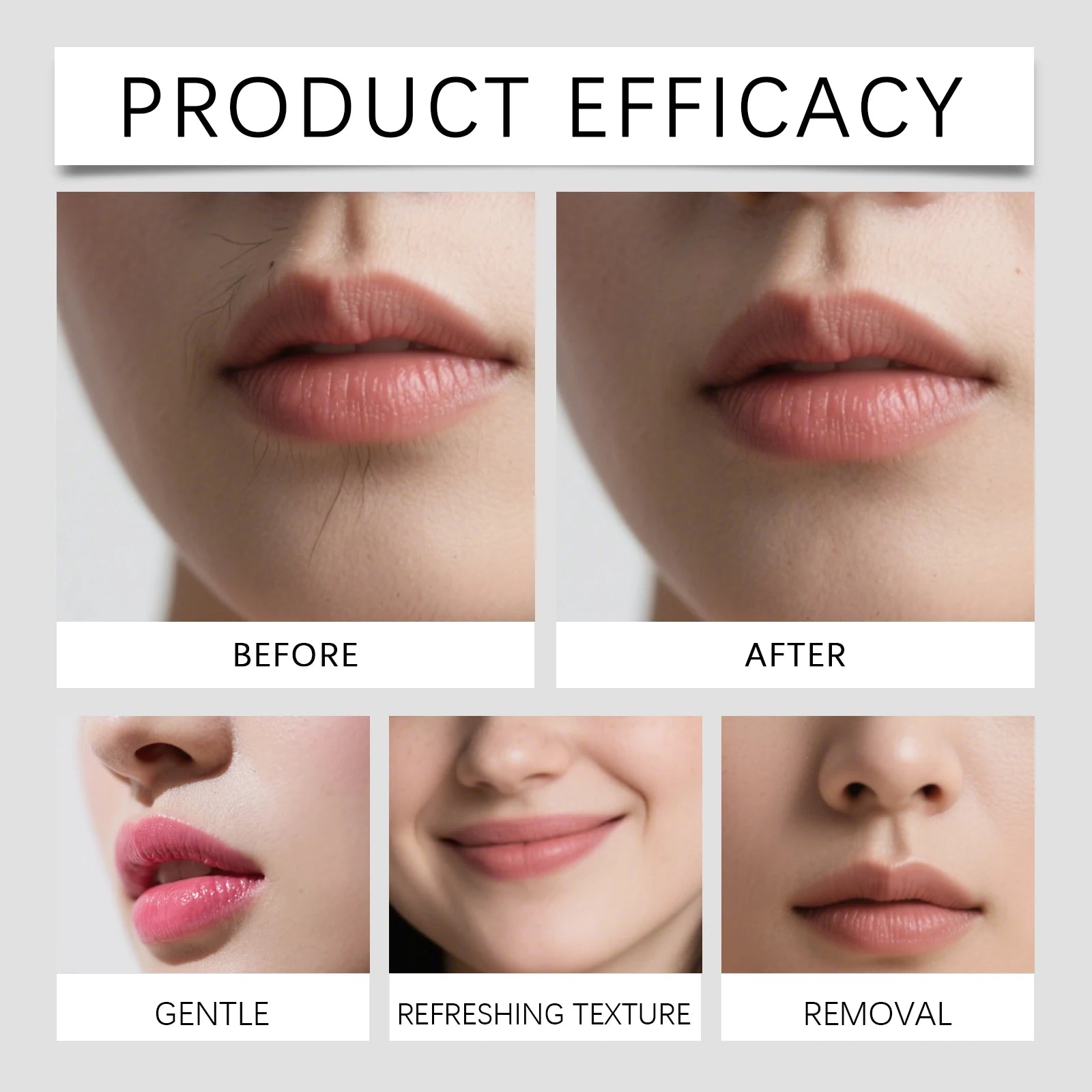 Facial Hair Removal Cream Painless Gentle Hair Remover for Face Non-Irritating Nourishing Formula Smoothing Skin Care Depilatory