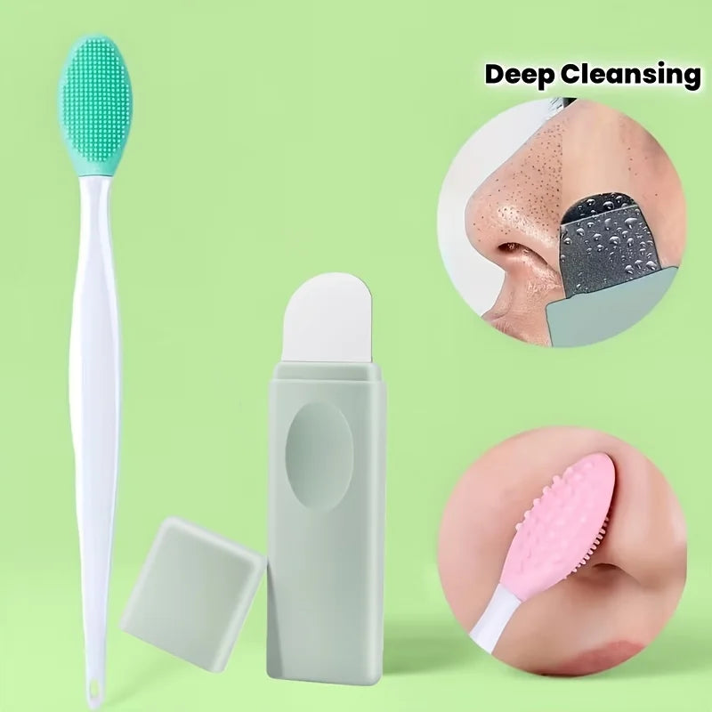 2PC Blackhead Cleanser Brush Face Cleanser Stick Face Cleanser Multi-purpose Blackhead Shovel Kit Tool