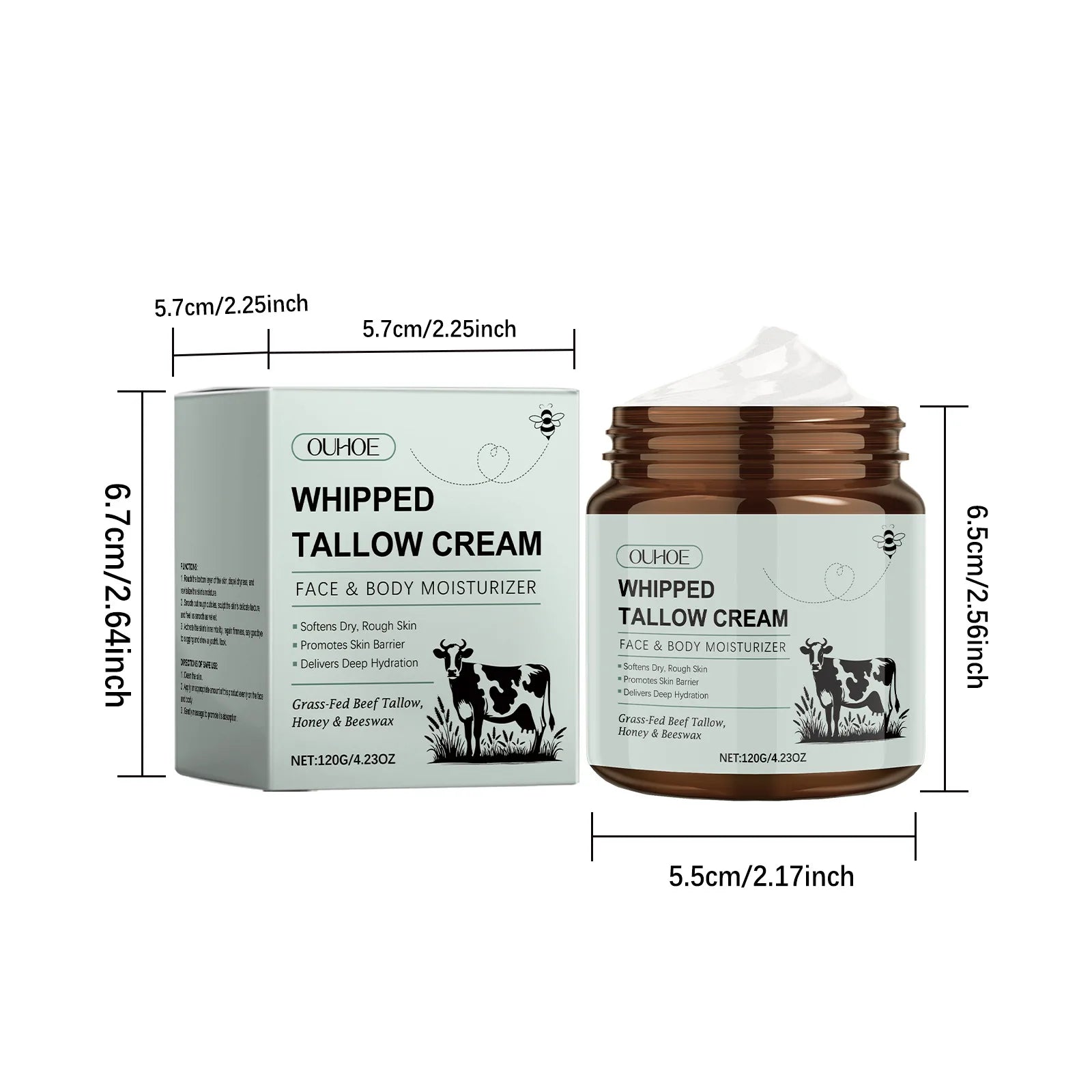 Whipped Tallow Balm Wrinkle Remover Fine Lines Anti Aging Brighten Improve Dryness Whitening Nourish Facial Moisturizing Cream