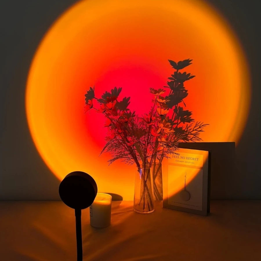 Sunset Projection Lamp USB Powered Multi-Angle Rotatable Atmosphere Light Romantic Night Light for Home Living Room Decor