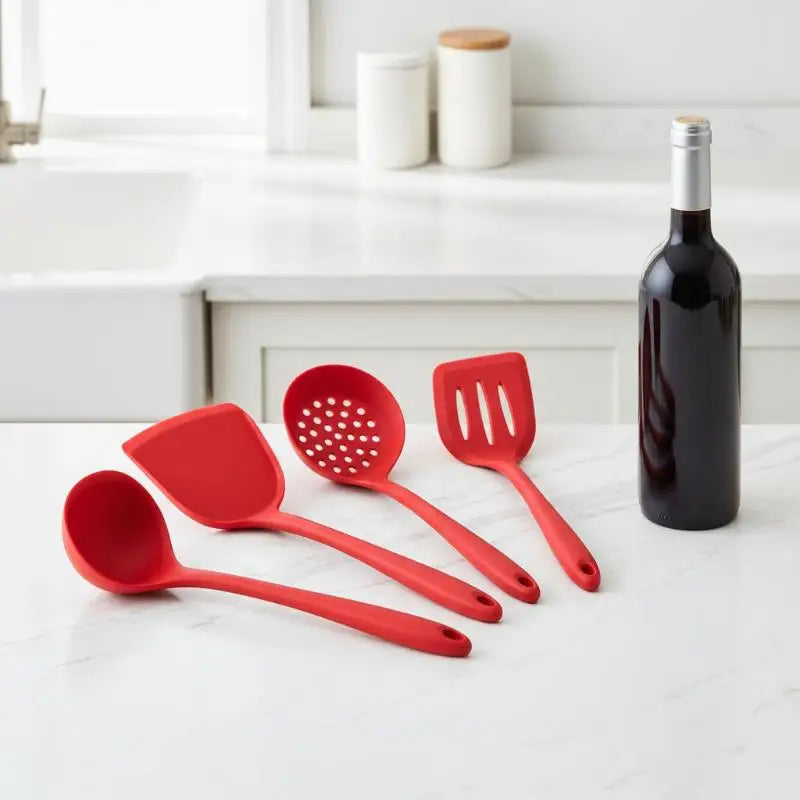 Silicone Kitchen Utensil Set, Food-grade Silicone, Including A Soup Ladle, Spatula, Rice Spoon, And Mixing Spoon