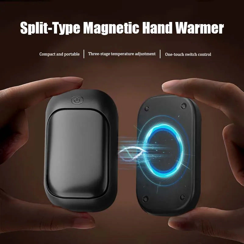 Magnetic rechargeable hand warmer 2-piece set, fast heating, 3-speed adjustment, portable hand warmer ﻿