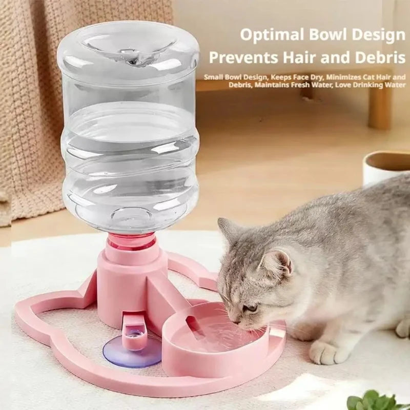 Gravity Cat Water Fountain With Optimal Bowl Design Prevents Hair Debris Keeps Water Fresh Keeps Cats Face Dry Automatic Water