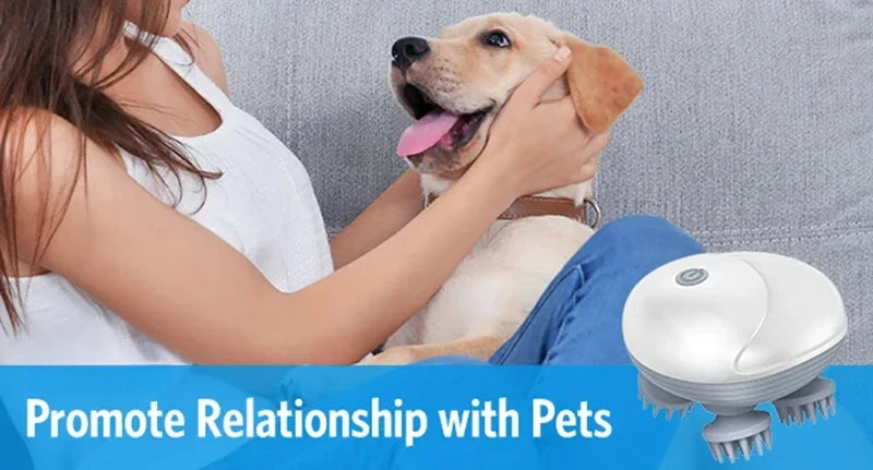 2-in-1 Deep Cleansing Vibrating Brush, Rechargeable Scalp Cleaner Pet Massager with Low Noise, Waterproof for Hair Wash Pet Care