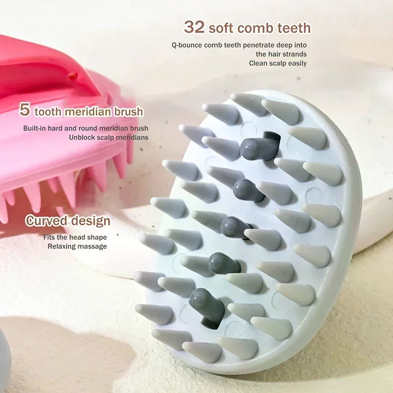 2-In-1 Shampoo Brush Head Scalp Massage Comb Hair Washing Comb Body Massage Brush Bath Shower Brush Salon Hairdressing Tool