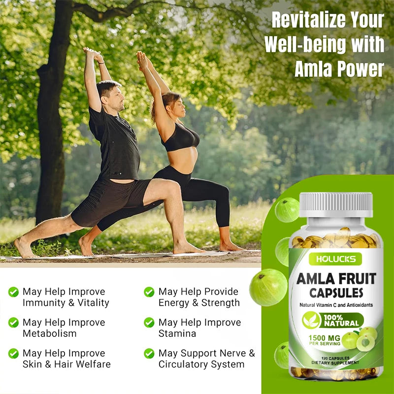 Amla Vitamin Supplements, Supports Metabolism, Detox & Digestion, Collagen Booster, Provides Cellular Defence, Skin, Hair Health