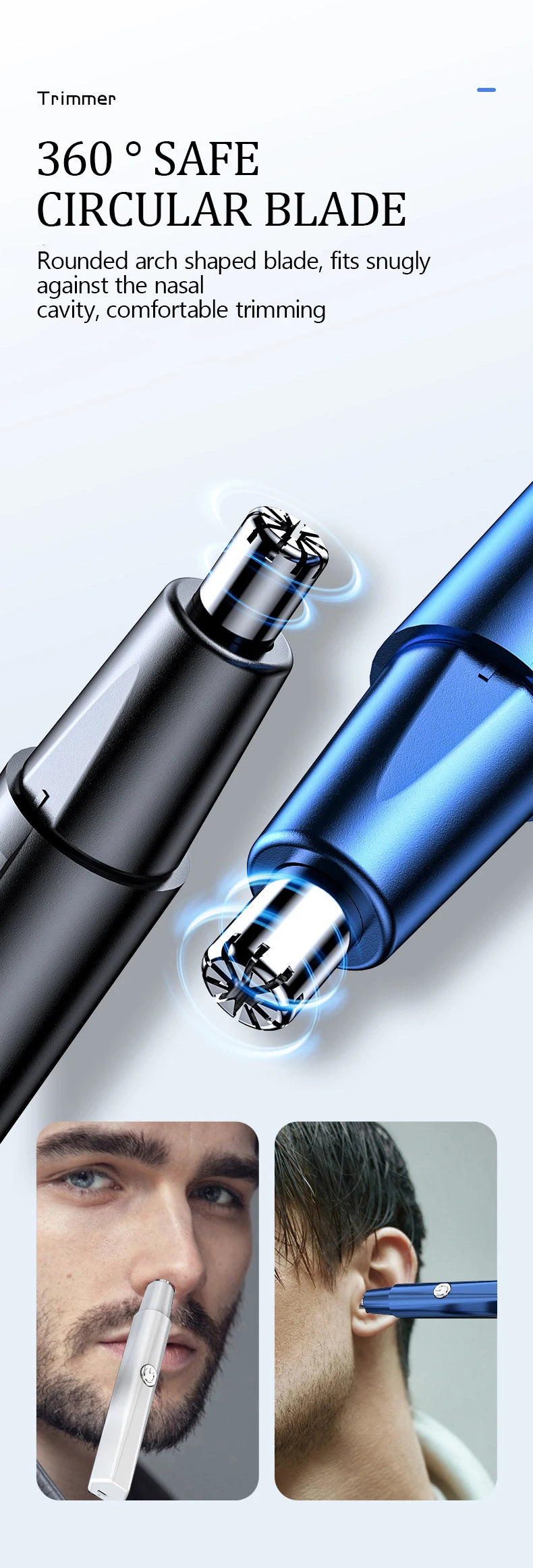 Rechargeable nose hair trimmer electric nose hair trimmer men's shaver nose hair trimmer nose hole trimming scissors