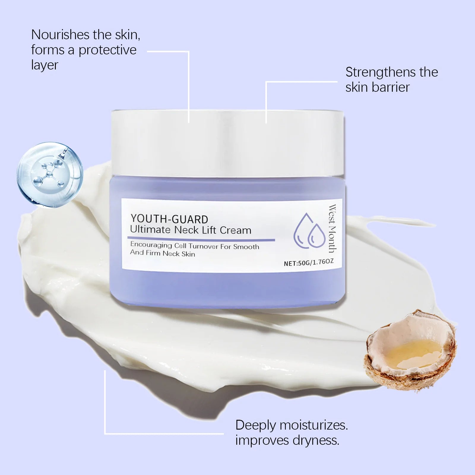 Neck Lift Cream Eliminate Neck Fine Lines Deeply Moisturizing Hydrate Firming Tightening Rejuvenation Nourishing Neck Care Cream