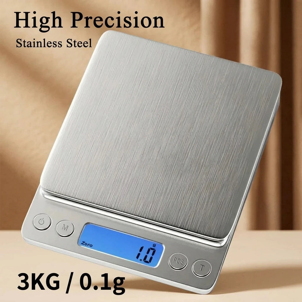 Digital Kitchen Scale Stainless Steel Food Scale with LCD Display for Precise Weighing