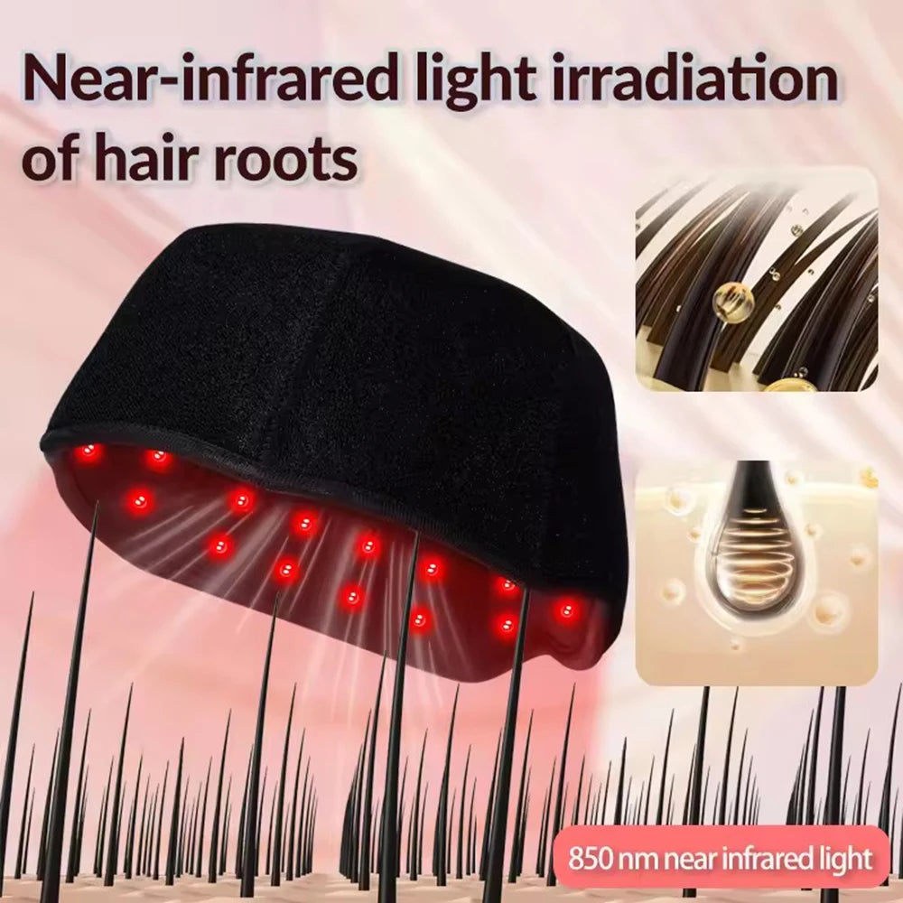 New Infrared LEDs 650nm&850nm Red Light Therapy Hair Growth Cap For Hair Regrowth Anti Hair Loss Relax Scalp Anti-inflammatory