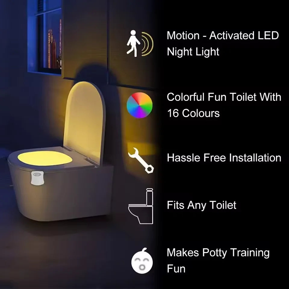 Motion Sensor Light Wireless LED Night Light RGB 8/16colors Lamp Toilet Bathroom Atmosphere Light Colorful Sensor Night Lights