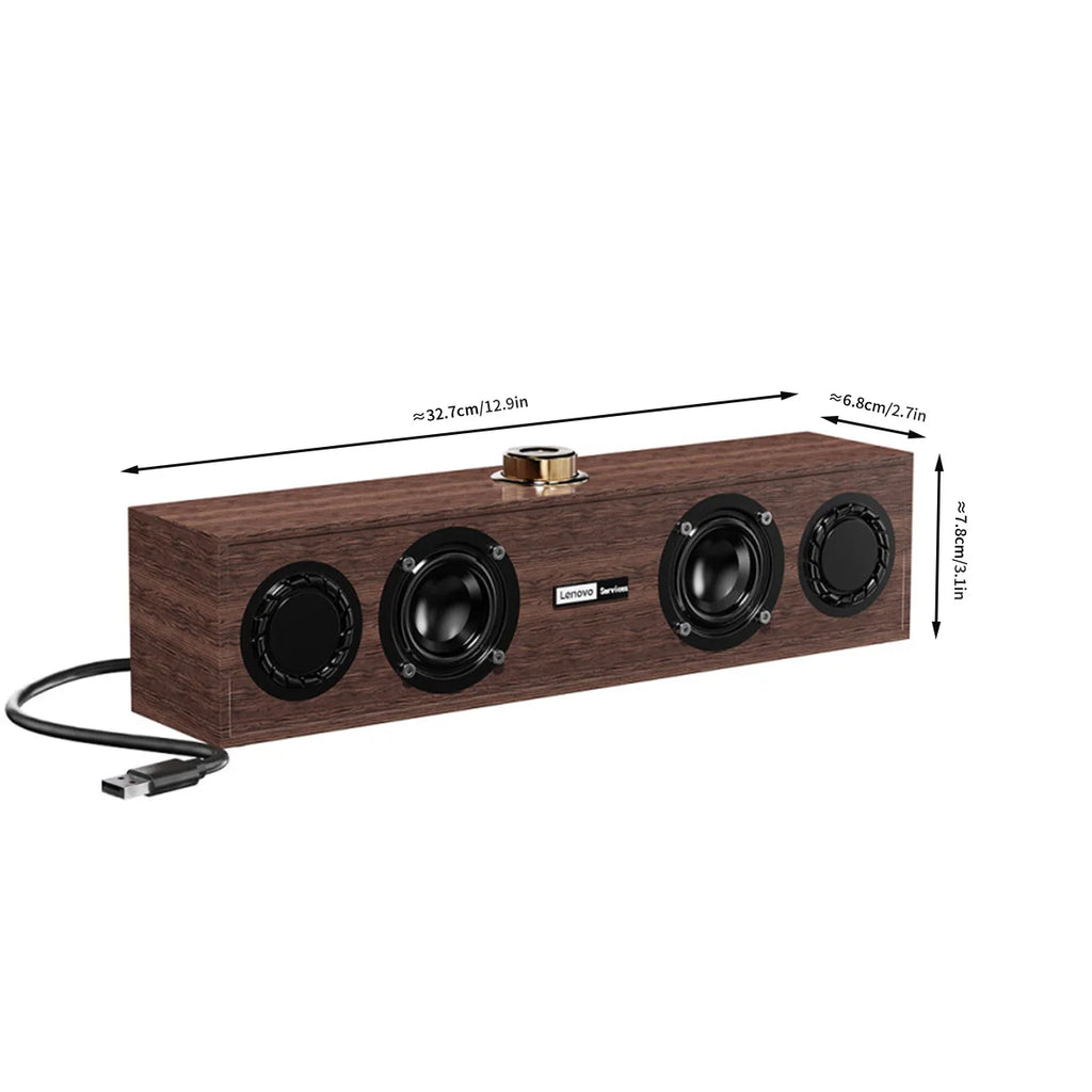 Lenovo C02 Multimedia Speaker Bluetooth Speaker Wired/Bluetooth Dual-Mode Speaker Retro Speaker Universal for Tv, Computer, and Mobile Phone Subwoofer