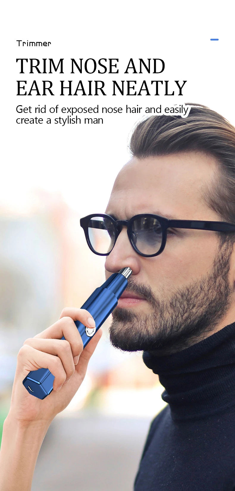 Rechargeable nose hair trimmer electric nose hair trimmer men's shaver nose hair trimmer nose hole trimming scissors