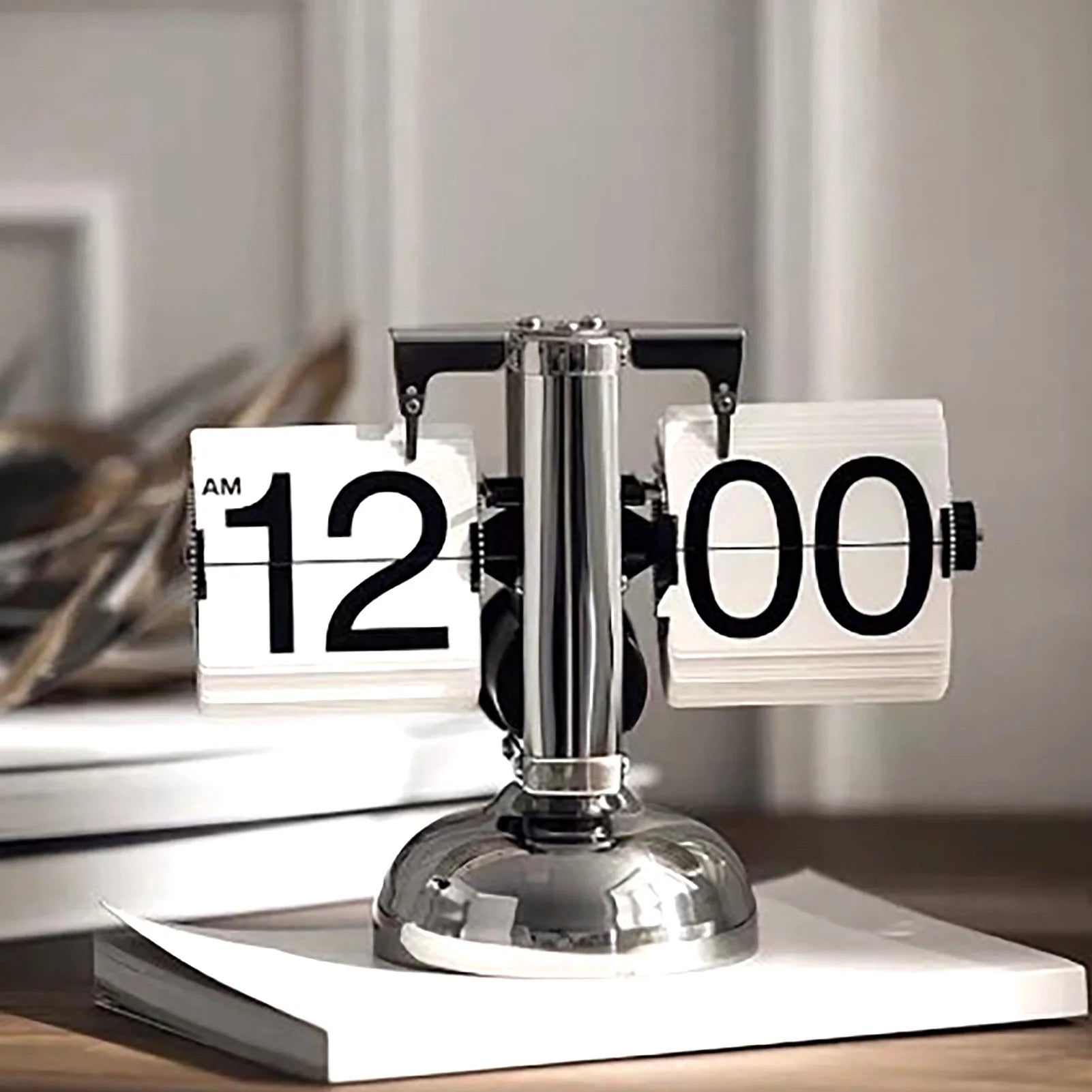 Clock Digital  Down Clock Retro Minimalist Single Foot Mechanical Auto  Clock Desk Clock for Home Livingroom