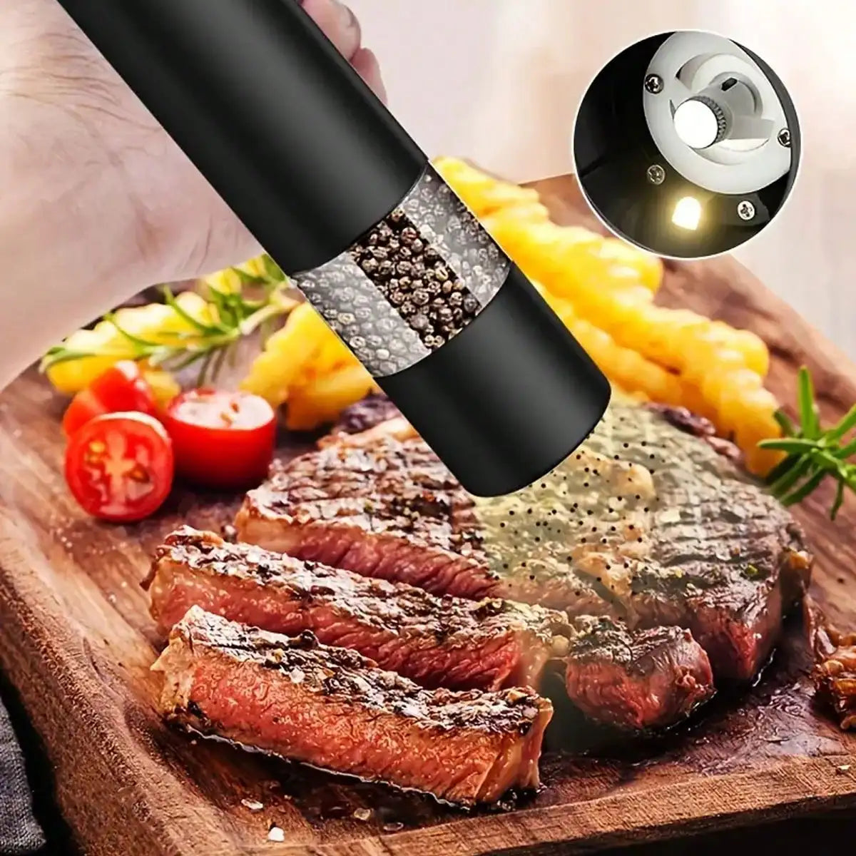 1 Electric Pepper Grinder - Automatic Spice Grinder with Adjustable Thickness - Perfect for Cooking and Grilling!