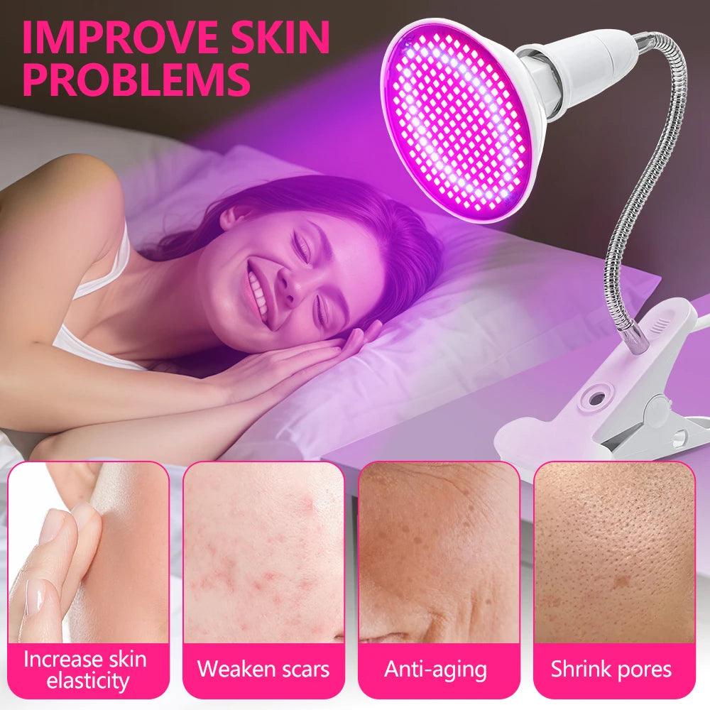 New LED Photon Beauty Lamp Face Wrinkle Removal Anti-Aging Device Red Blue Light Acne Removal Firming Skin Home Beauty Device