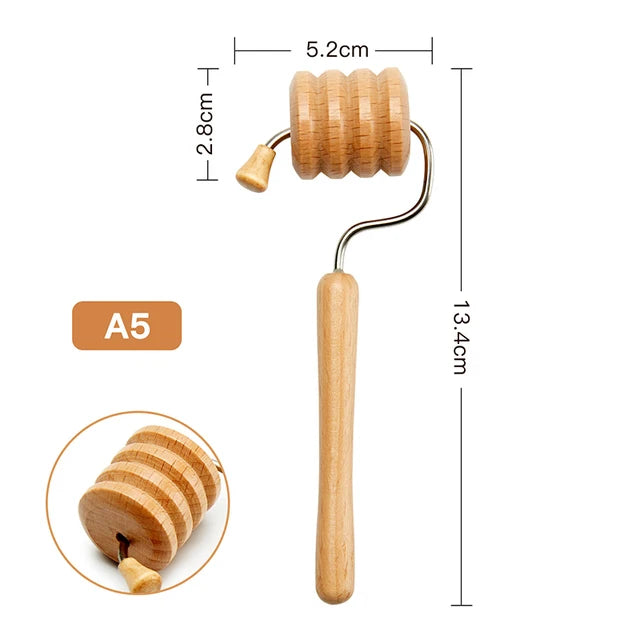 Face Massager Maderoterapia Face Roller Mini Wood Therapy Face Slimming Gua Sha Scraper Facial Lifting Wrinkle Remover