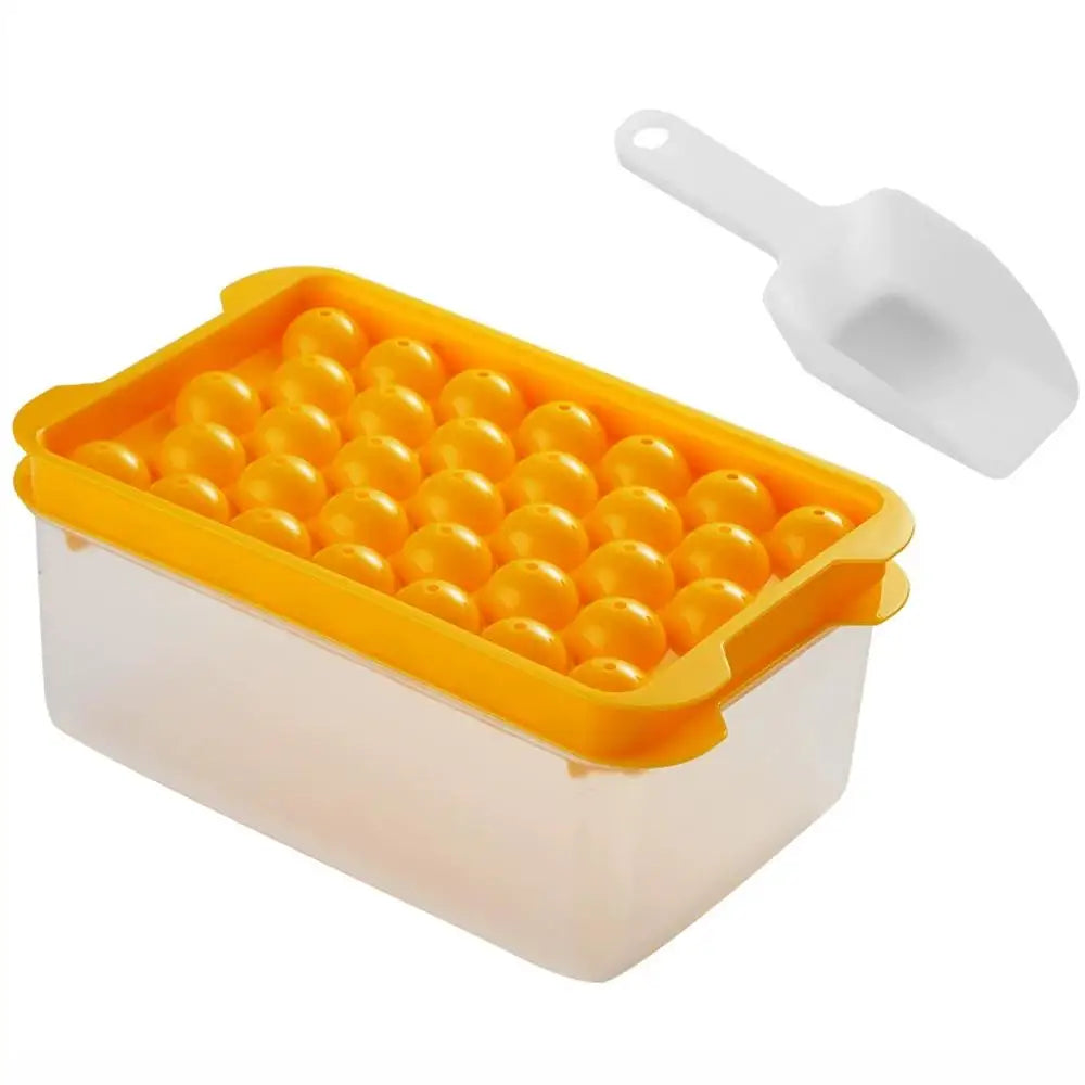 Ice Cube Tray With Lid And Storage Box Round Ice Cube Tray Easy Press Release Silicone Ice Mold, Reusable Freezer Ice Making To