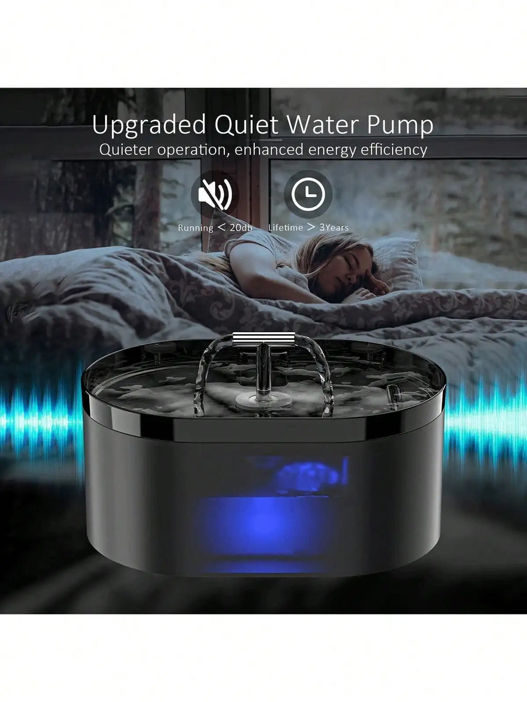 Cat Water Fountain Or Filter, 2.2L Automatic Cat Drinking Fountain with Super Silent Pump and Activated Carbon Filter Cat Fou