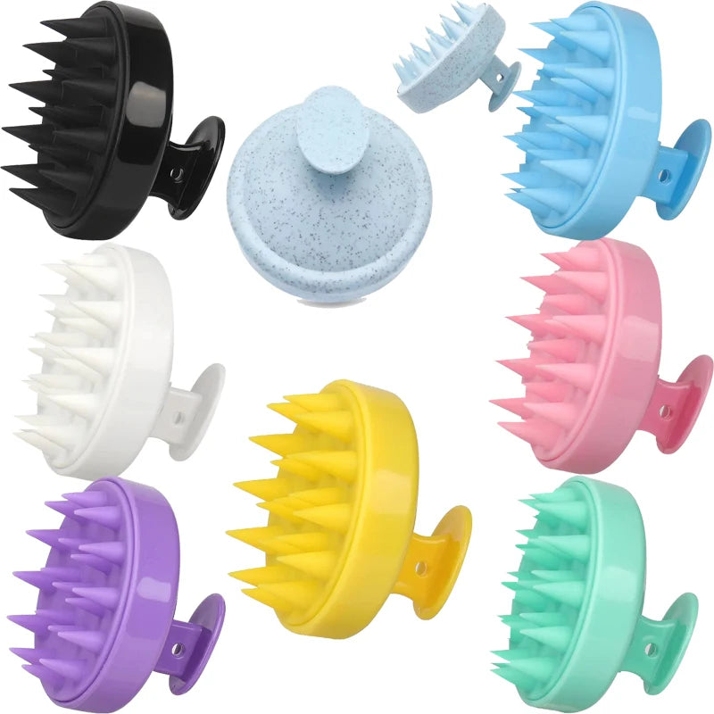 Scalp Scrubber Shampoo Brush Massager Clean Scalp Comb With Handle Hair Washing Brush Scalp Exfoliator Brush Head Scrubber Tools