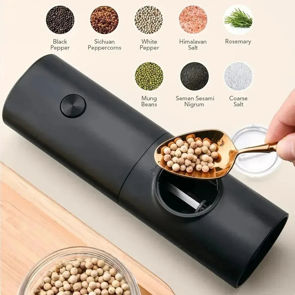 Electric Spices Grinder With Adjustable Coarseness Battery Powered Salt and Pepper Grinder Hand-held Automatic Mill Grinder