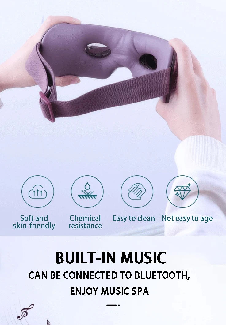 Eye Massage Glasses Hot Compress Eye Care Air Pressure Instrument Vibrator Heating Bluetooth Music Device  Heated Eye Mask