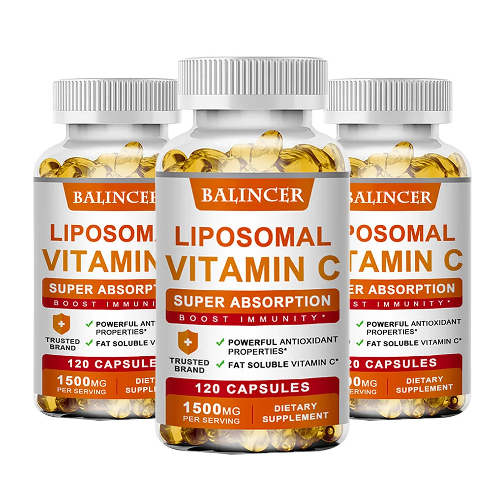 Liposomal Vitamin C 1500mg, High Absorption Fat-Soluble Ascorbic Acid, Immune Support, Collagen Booster & Antioxidant Supplement