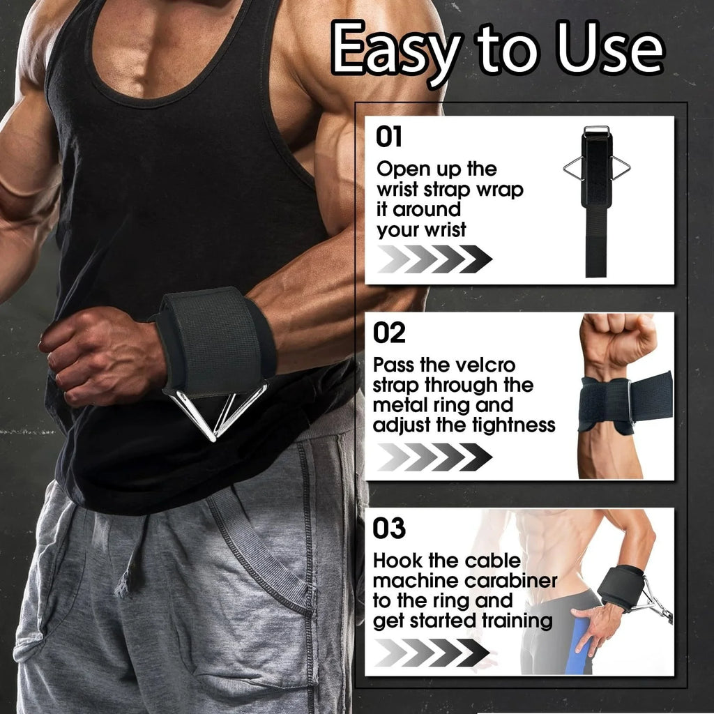 1PC Wrist Straps for Weightlifting, Straps with D Ring Deadlift Straps for Cable Machine Workout Gym Straps