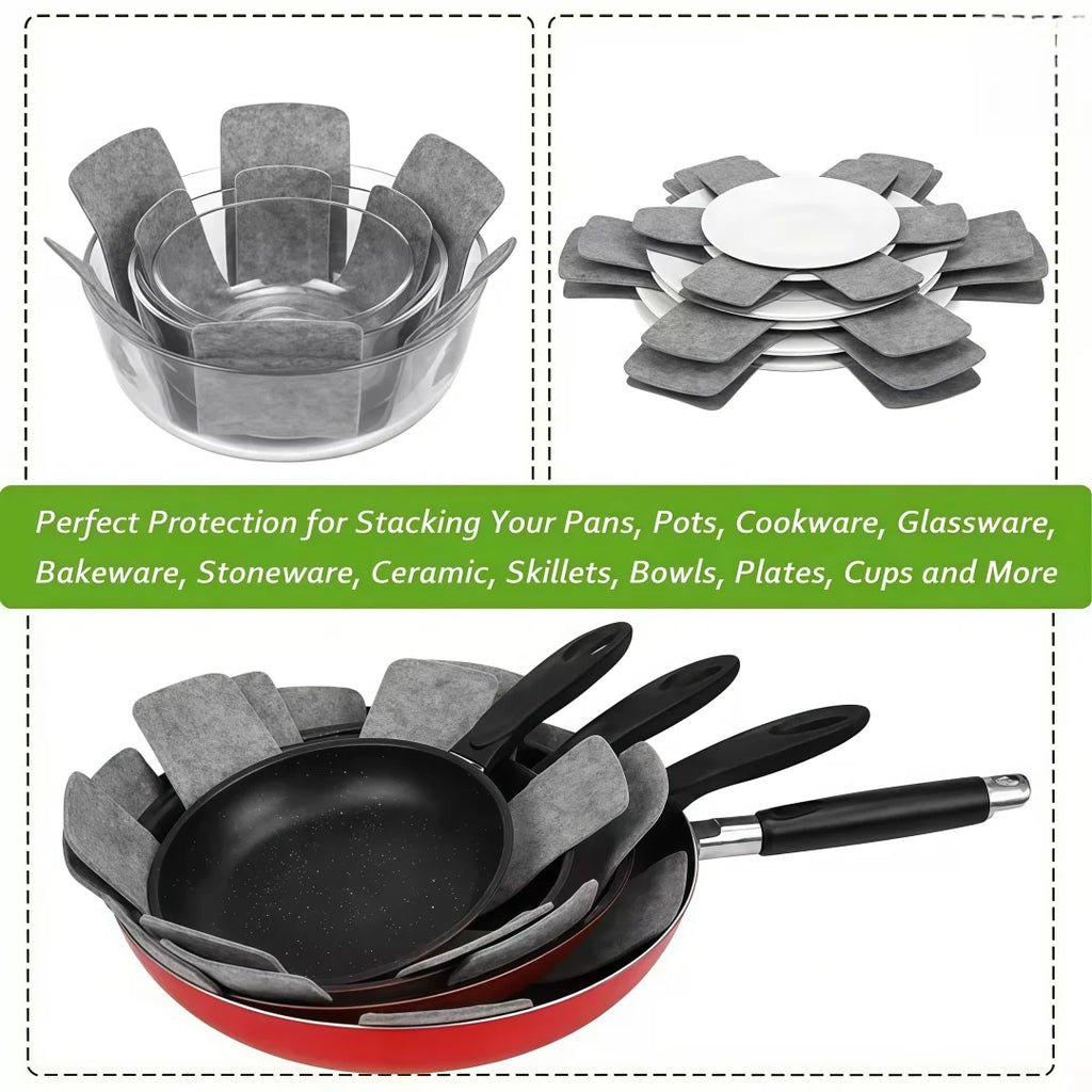 Pot and Pan Protectors Dividers Pads Stacking Pan Protectors Pan Separators Pads for Protecting Separating Pots and Pans