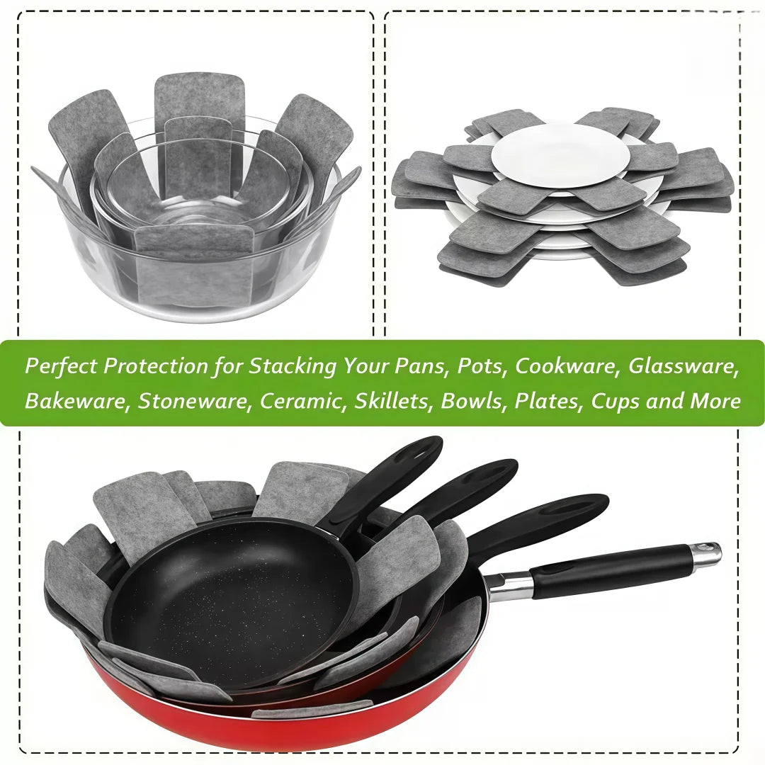 Pot and Pan Protectors Dividers Pads Stacking Pan Protectors Pan Separators Pads for Protecting Separating Pots and Pans