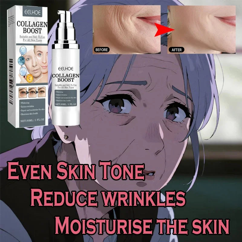 Collagen Booster Face Cream Moisturizing Firming Fade Fine Lines Face Brightening Collagen Booster Hyaluronic Acid Skin care