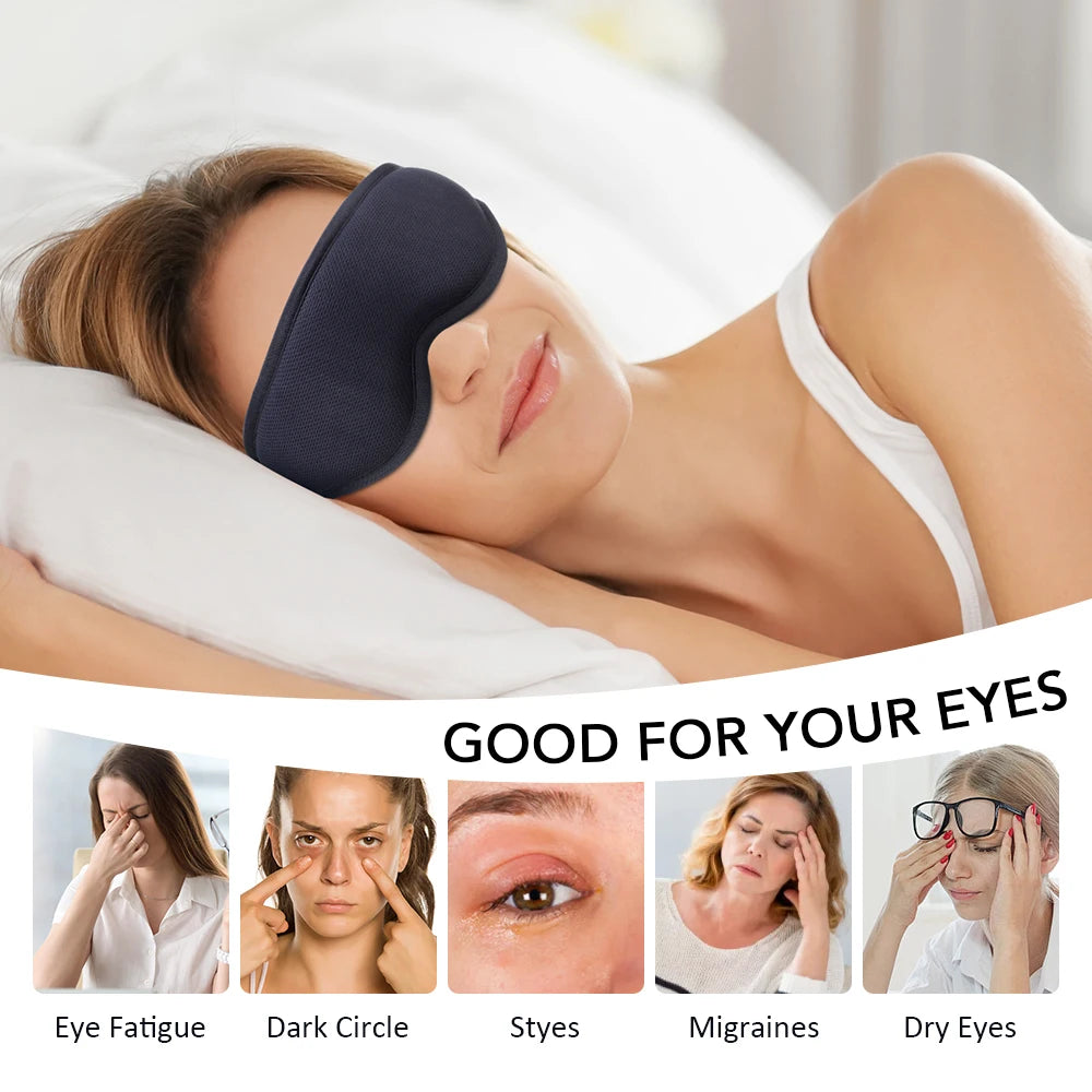 Cordless Heated Eye Mask - 3 Levels Hot Compress, Intelligent Timing Electric Mask for Dry Eyes Relief & Sleeping
