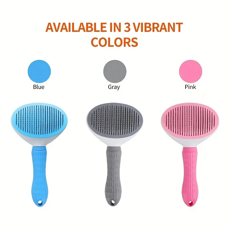 One-Click Pet Grooming Comb Automatic Self Cleaning Slicker Brush Effortless Floating Hair Removal Tool for Dogs Cats 2026