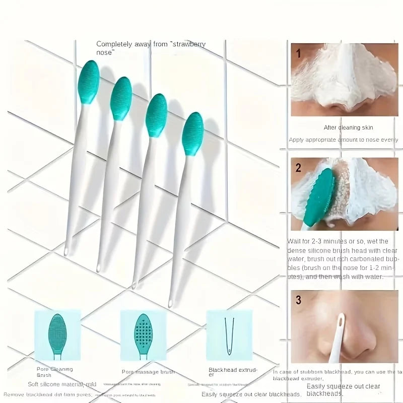 2PC Blackhead Cleanser Brush Face Cleanser Stick Face Cleanser Multi-purpose Blackhead Shovel Kit Tool