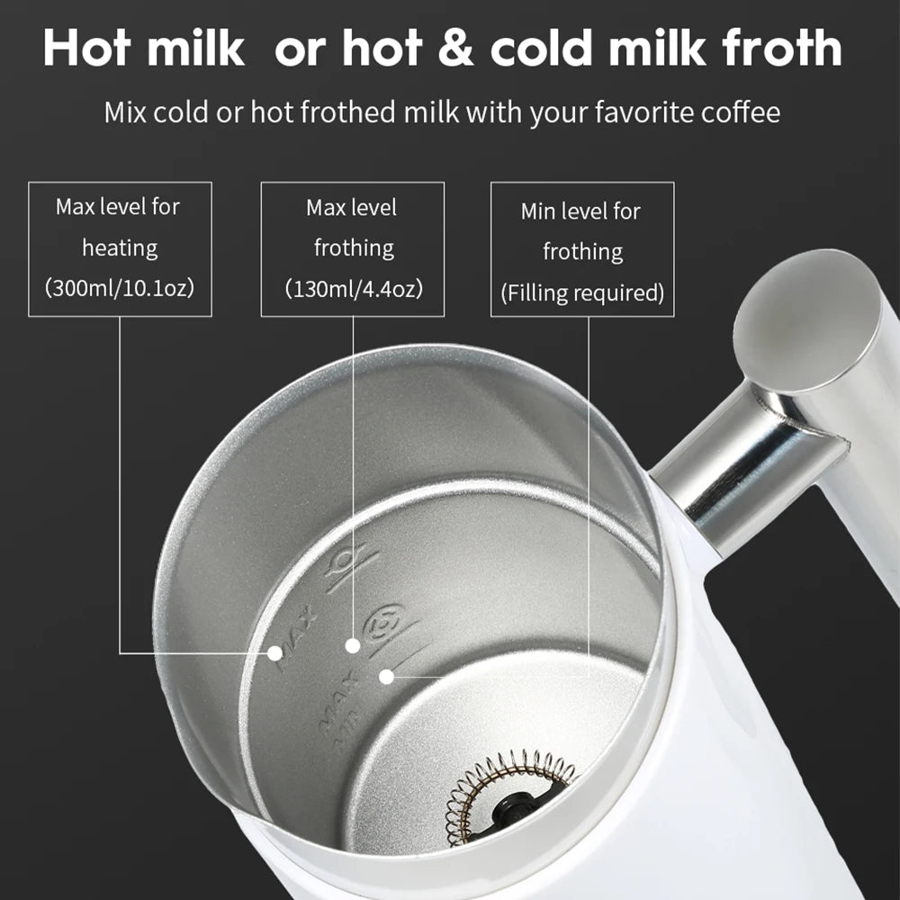 Electric Milk Frother 3 in 1 300ml Automatic Hot and Cold Foam Maker for Coffee Latte Cappuccino Macchiato Hot Chocolate