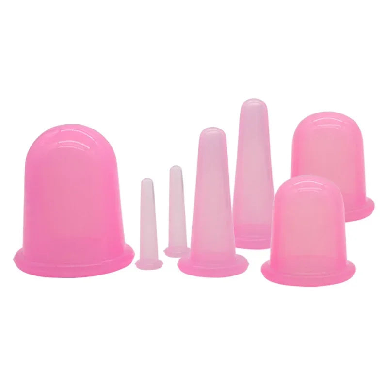 Silicone Vacuum Cupping Massage Jars Anti Cellulite Massage Facial Suction Cups Face Neck Lift Skin Scraping Guasha Anti Wrinkle
