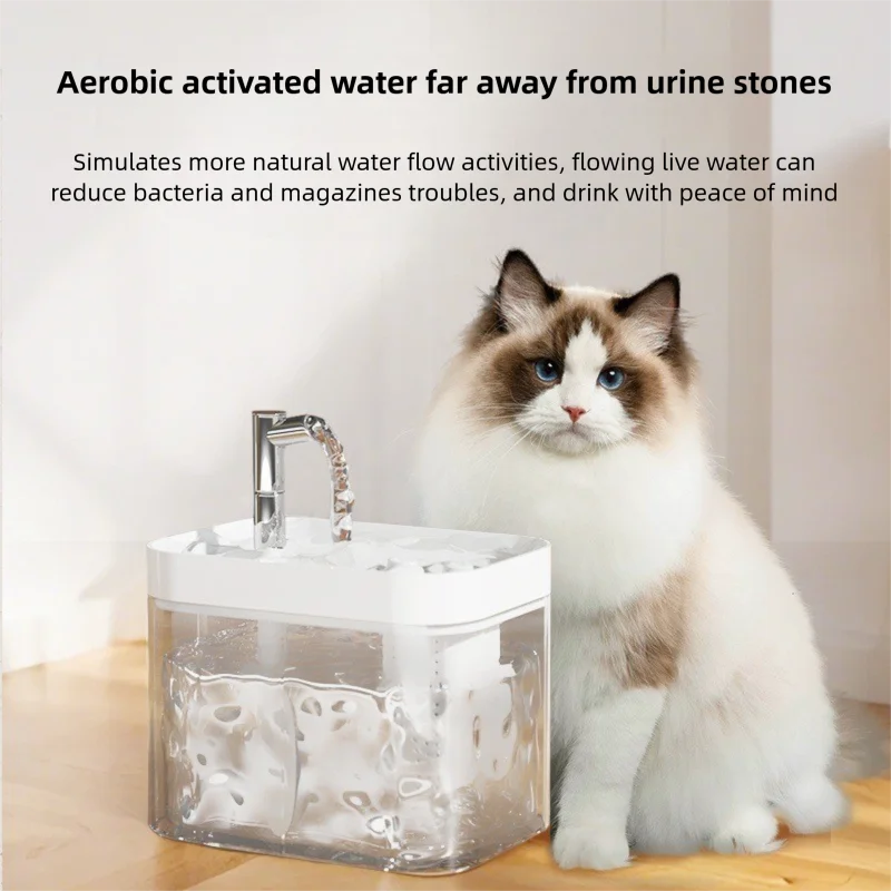 Cat Water Bowl Automatic Pet Fountain Cat Water Fountain Pet Water Dispenser Automatic Drinking Dispenser for Small Medium Pets