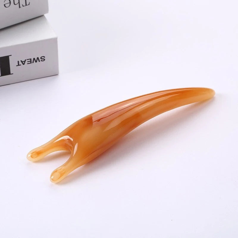 〔San〕 Resin Face Lifting Scraping Massage Nose Lifting Massage Y-shape Guasha Massage Reduce Puffiness Meridians Tool