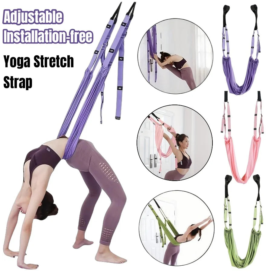 Yoga Strap Stretch Band Fitness Hanging Rope Universal Back Leg Belt for Backbend Split Handstand Home Inversion Training Hammoc