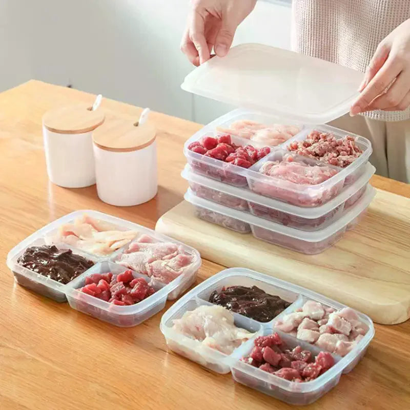 Refrigerator Food Storage Containers, Suitable For Meat And Other Food, Food-grade Airtight Containers, 2/4/6 Compartments.