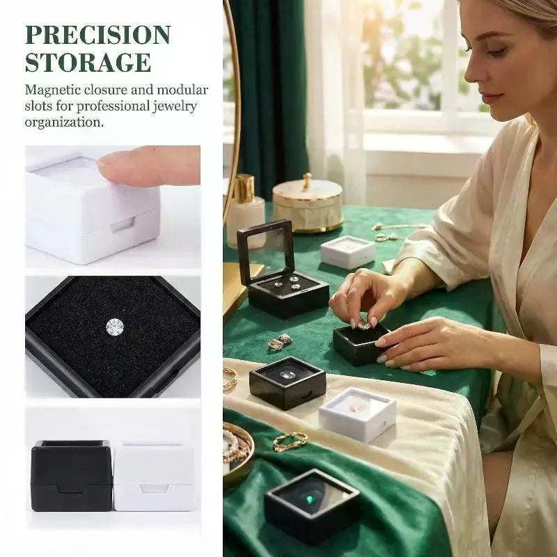 Jewelry Organizer  Storage Box Gem Display Container for Rings Earrings DIY Crafts 10 Pieces