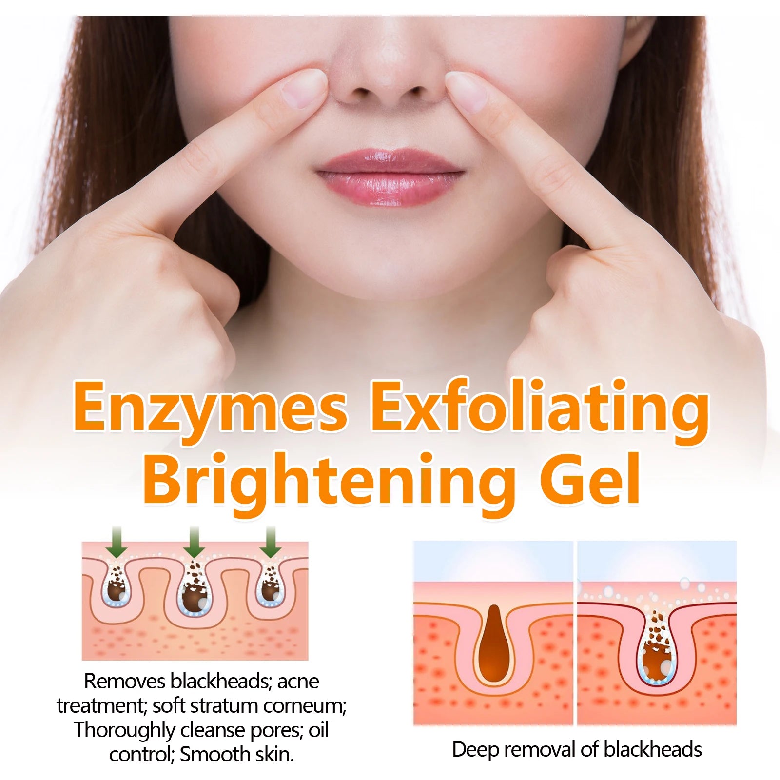Blackhead Remover Gel Exfoliating Cleansing Gel Deep Pore Cleanser Remove Dead Skin Oil Control Shrink Pores Facial Skin Care