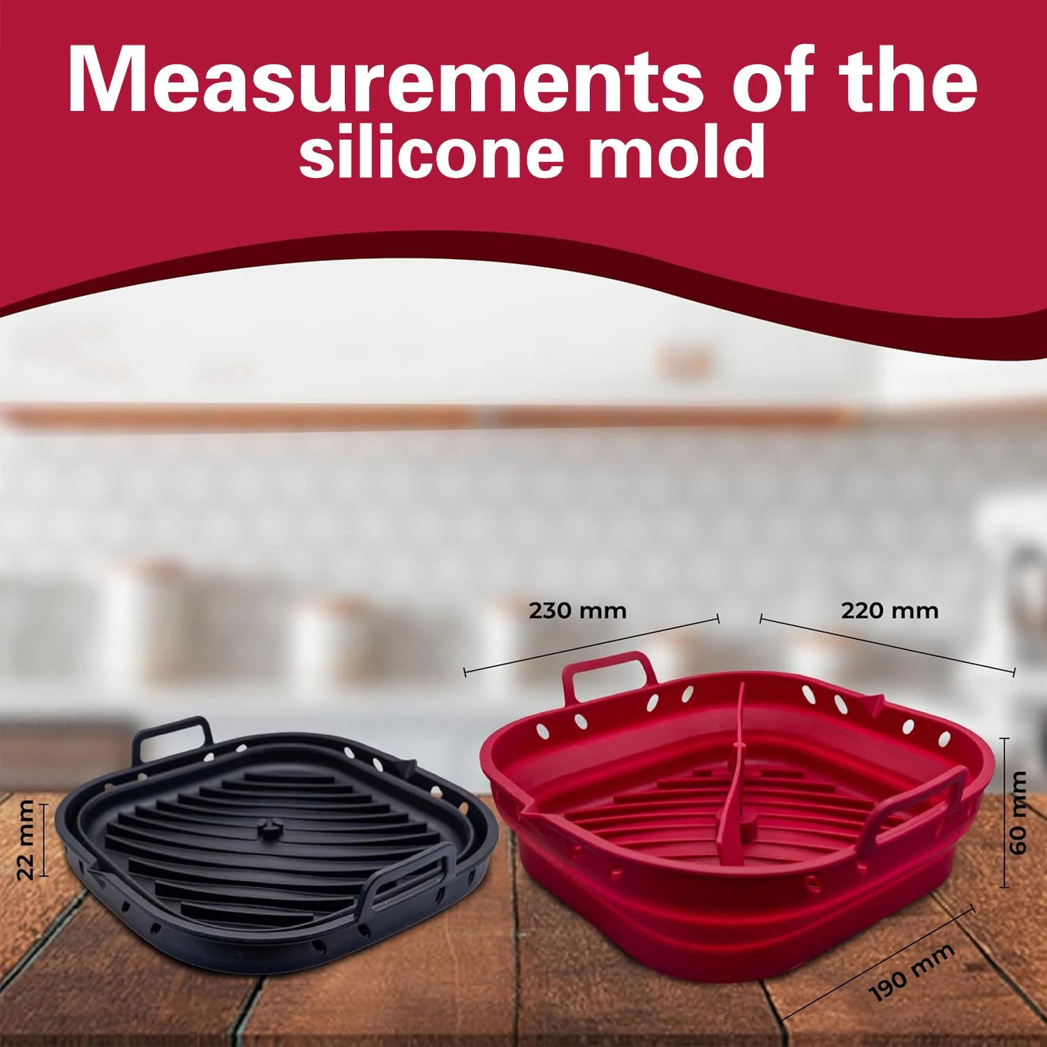 Air Fryer Accessories Set Kit Inculding 20-23cm Silicone Basket and Airfryers Utensils for for Cosori 5.5L - Cecotec 6L 6.5L
