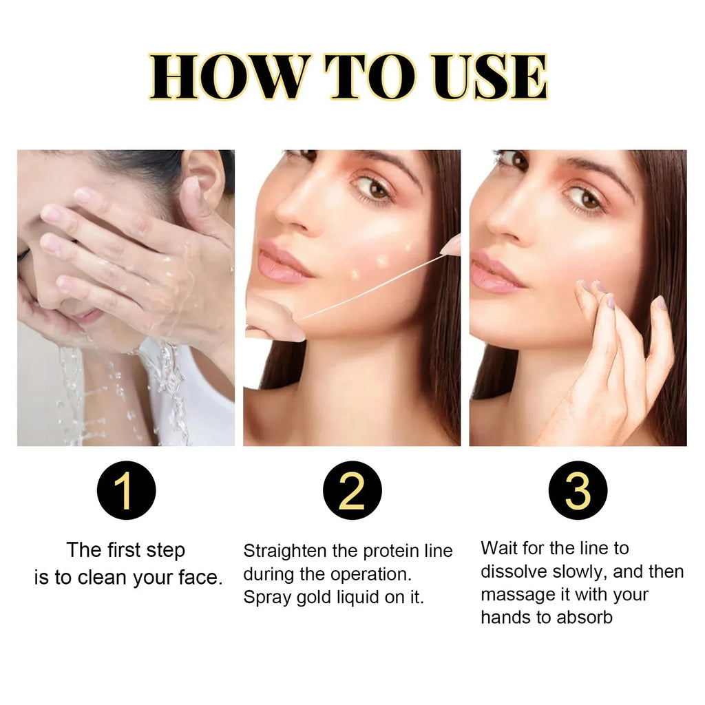 Collagen Protein Thread Instant Wrinkle Remover Serum Set Lifting Firming Soluble Absorbable Face Anti-aging Skin Care