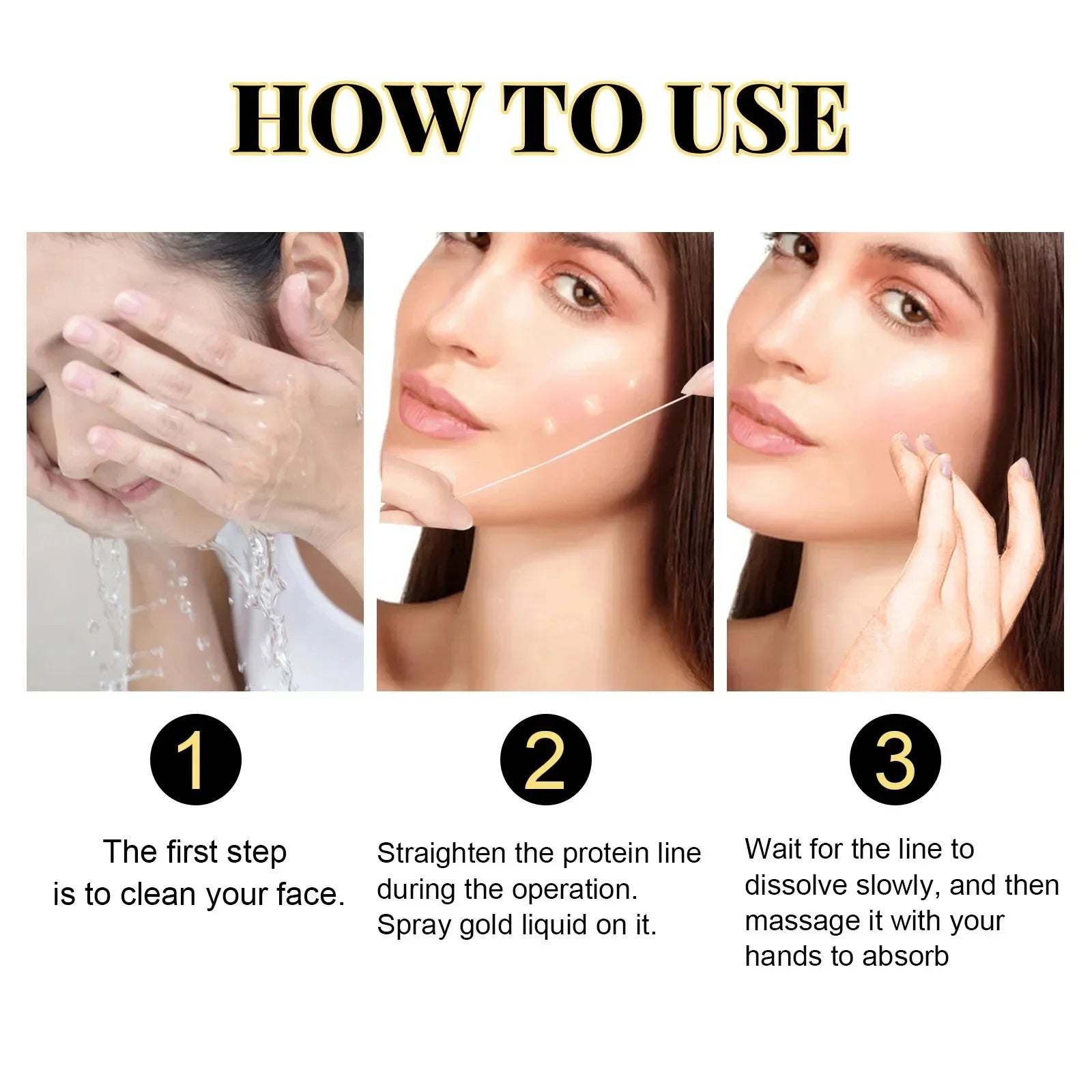 Collagen Protein Thread Instant Wrinkle Remover Serum Set Lifting Firming Soluble Absorbable Face Anti-aging Skin Care